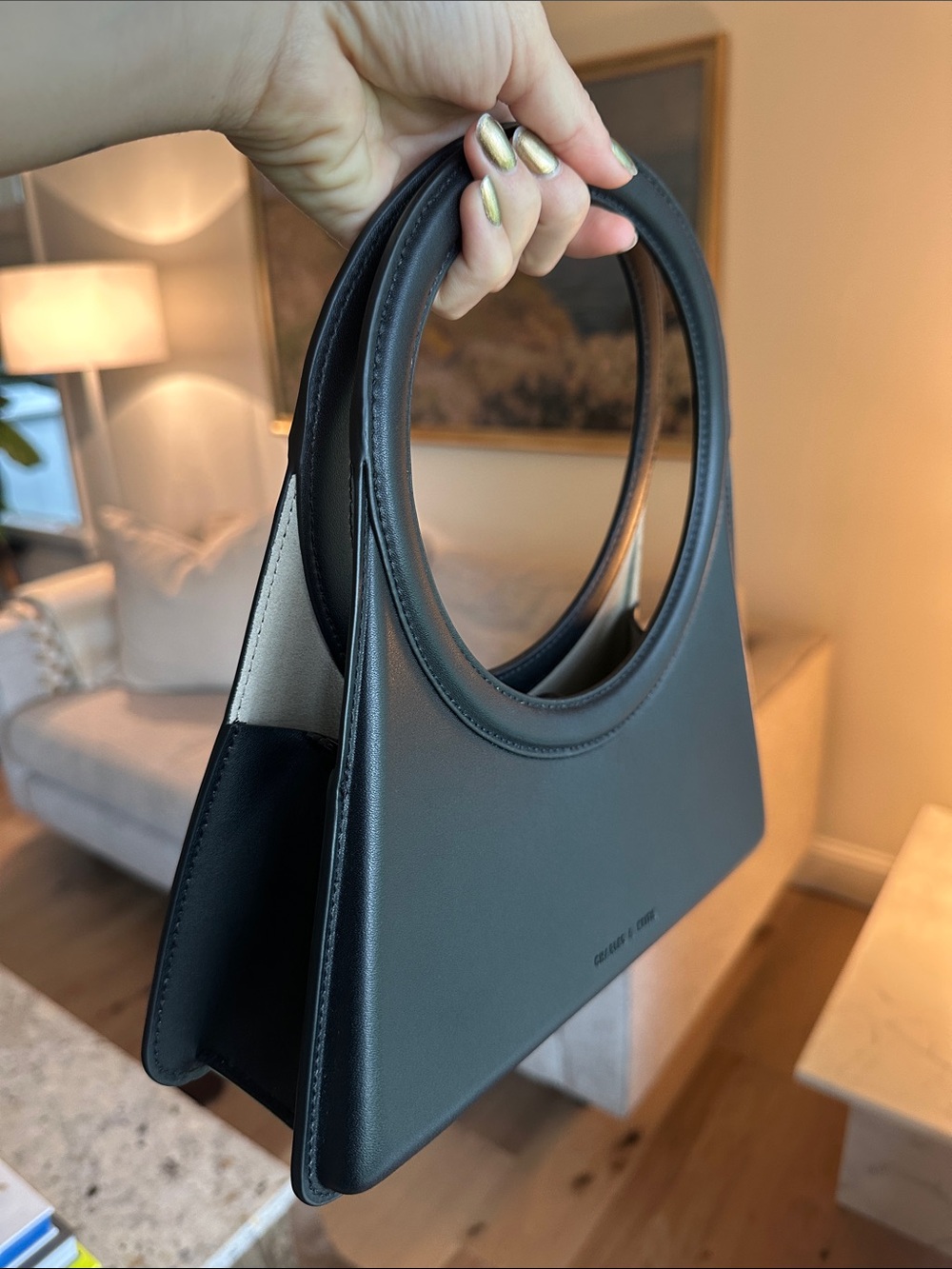 Charles & Keith Black Circular-Handle Mini Bag - Picture 5 of 5